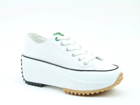 Heavenly Feet Strata White Womens Chunky Lightweight Canvas Trainer