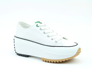 Heavenly Feet Strata White Womens Chunky Lightweight Canvas Trainer
