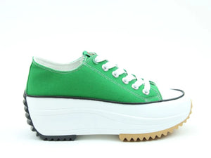 Heavenly Feet Strata Green Womens Chunky Lightweight Canvas Trainer