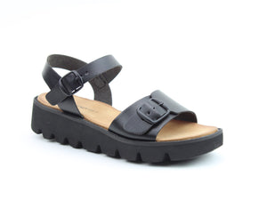 Heavenly Feet Trudy Black Womens Casual Comfort Sandals