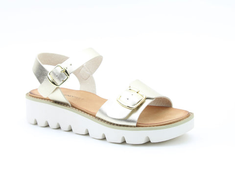 Heavenly Feet Trudy Gold Womens Casual Comfort Sandals – Shoe