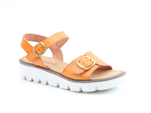 Heavenly Feet Trudy Orange Womens Casual Comfort Sandals