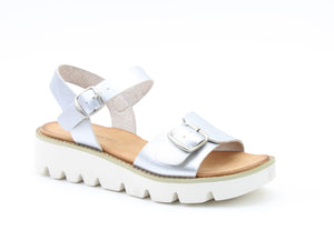 Heavenly Feet Trudy Silver Womens Casual Comfort Sandals