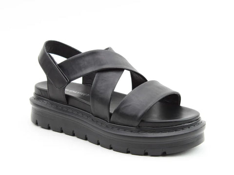 Heavenly Feet Fallon2 Black Womens Litesoles Comfort Open Toe Touch Fastening Sandals
