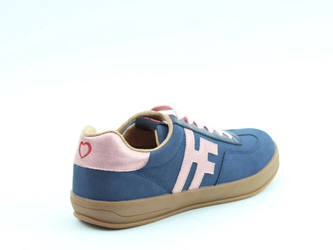 Heavenly Feet Madison Navy/Pink Womens Comfort Casual Lace Up Trainers