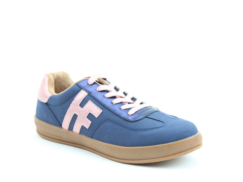 Heavenly Feet Madison Navy/Pink Womens Comfort Casual Lace Up Trainers