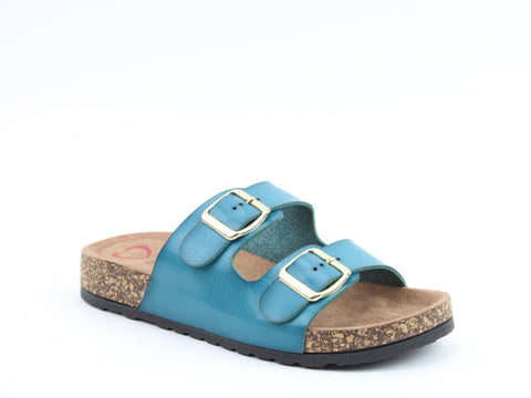 Heavenly Feet Harmony2 Ocean  Womens Casual Comfort Slip On Slider Twin Buckle Fastening Sandals