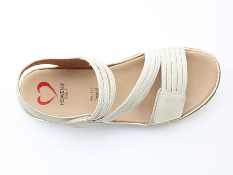 Heavenly Feet Annika Beige Womens Casual Comfort Sandals