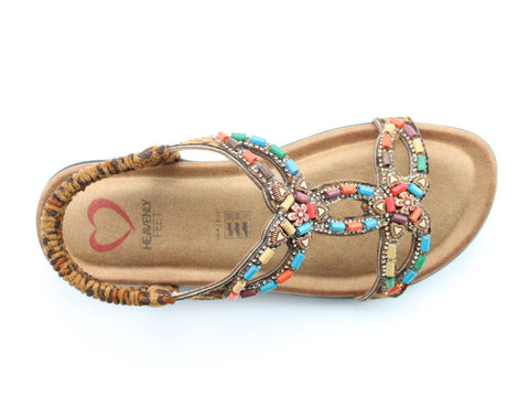 Heavenly Feet Radiant Leopard Womens Casual Comfort Sandals