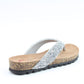 Heavenly Feet Crocus2 Silver Womens Toe Post Faux Jewels Sandals
