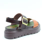 Heavenly Feet Indigo Tan Mahogany Womens Litesoles Comfort Open Toe Touch Fastening Sandals