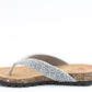 Heavenly Feet Crocus2 Silver Womens Toe Post Faux Jewels Sandals
