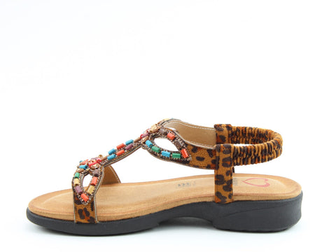 Heavenly Feet Radiant Leopard Womens Casual Comfort Sandals