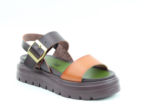 Heavenly Feet Indigo Tan Mahogany Womens Litesoles Comfort Open Toe Touch Fastening Sandals
