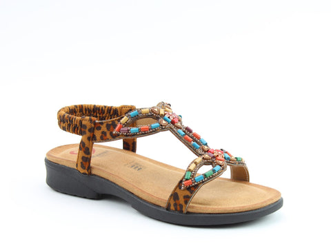 Heavenly Feet Radiant Leopard Womens Casual Comfort Sandals
