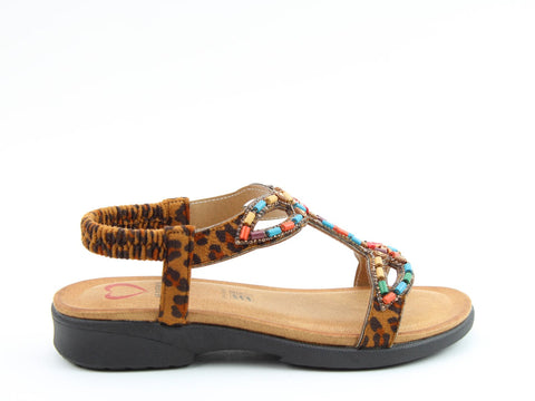 Heavenly Feet Radiant Leopard Womens Casual Comfort Sandals