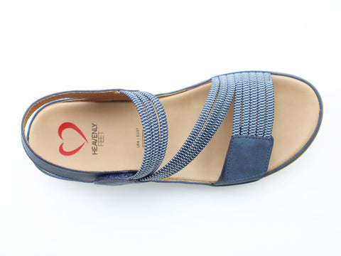 Heavenly Feet Annika Navy Womens Casual Comfort Sandals