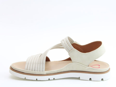 Heavenly Feet Annika Beige Womens Casual Comfort Sandals