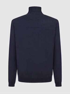 Mish Mash Triumph Navy Mens Quarter Zip Sweater