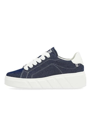 Rieker R-Evolution W0501-14 Denim Blue Womens Casual Comfort Chunky Lace Up Trainers