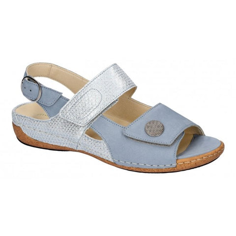 Waldlaufer 342002 212 267 Heliett Denver Poster Sky Womens Touch Fastening H Fitting Sandals