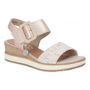 Remonte D6453-31 Weiss-Multi Womens Touch Fastening Wedge Sandals