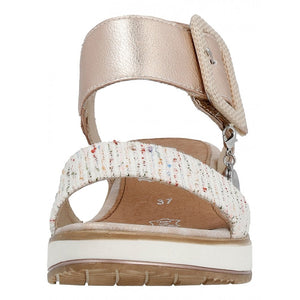 Remonte D6453-31 Weiss-Multi Womens Touch Fastening Wedge Sandals