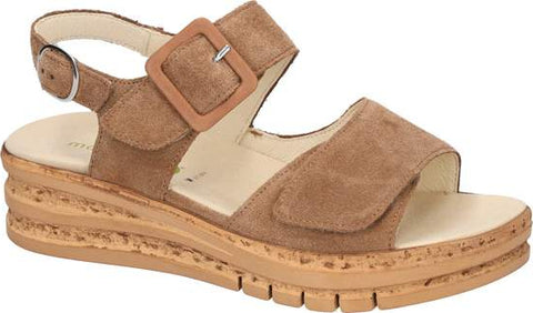 Waldlaufer 677001 195 084 Order Walnuss Walnut K-Arlene Womens K Fitting Touch Fastening Low Wedge Stylish Sandals