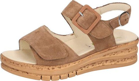 Waldlaufer 677001 195 084 Order Walnuss Walnut K-Arlene Womens K Fitting Touch Fastening Low Wedge Stylish Sandals