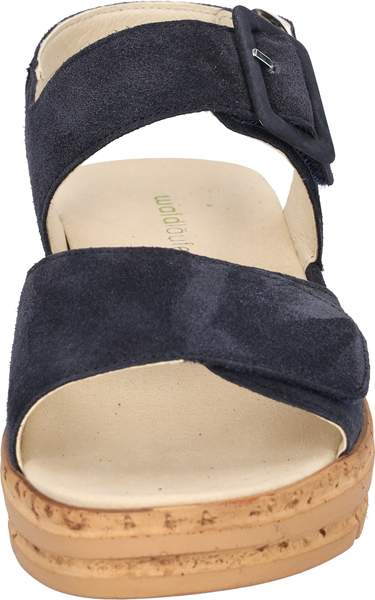 Waldlaufer 677001 195 194 Order Notte Navy K-Arlene Womens K Fitting Touch Fastening Low Wedge Stylish Leather Sandals