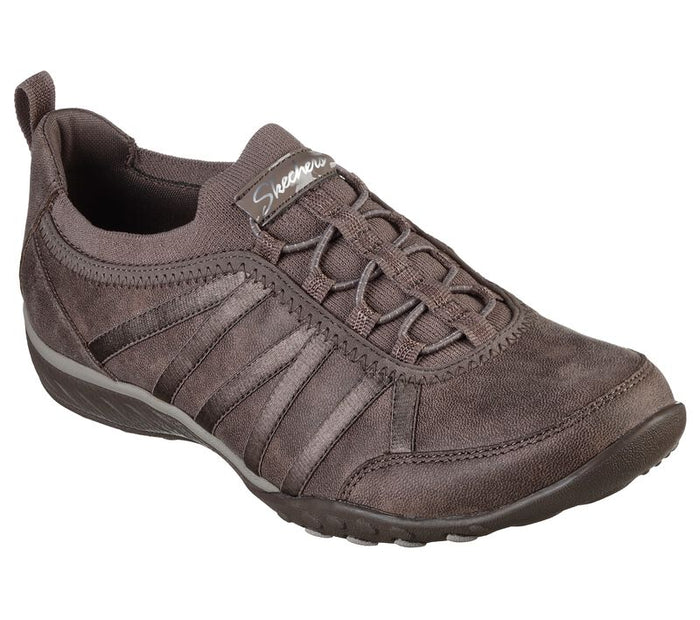 Skechers 100371/DKTP Dark Taupe Womens Relaxed Fit Casual Comfort Stretch Laces Trainers