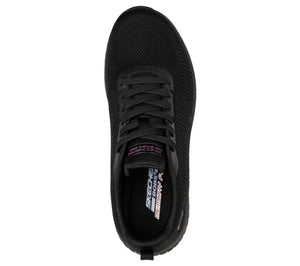 Skechers 117209/BBK Black Bobs Squad Chaos- Face Off Womens Casual Comfort Lace Up Trainers