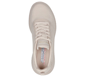 Skechers Bobs Sport Squad Chaos 117209/NUDE Pink Womens Casual Comfort Lace Up Trainers