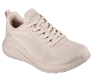 Skechers Bobs Sport Squad Chaos 117209/NUDE Pink Womens Casual Comfort Lace Up Trainers