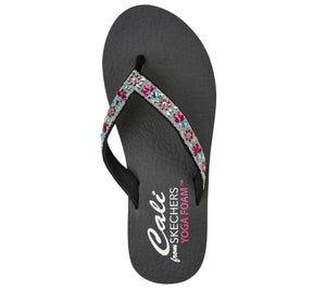Skechers Meditation- Garden Bliss 119283/BKMT Black Multi Womens Summer Flip Flop Sandals