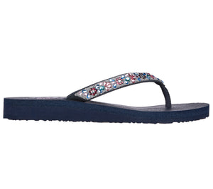 Skechers Meditation- Garden Bliss 119283/NVY Navy Womens Summer Flip Flop Sandals