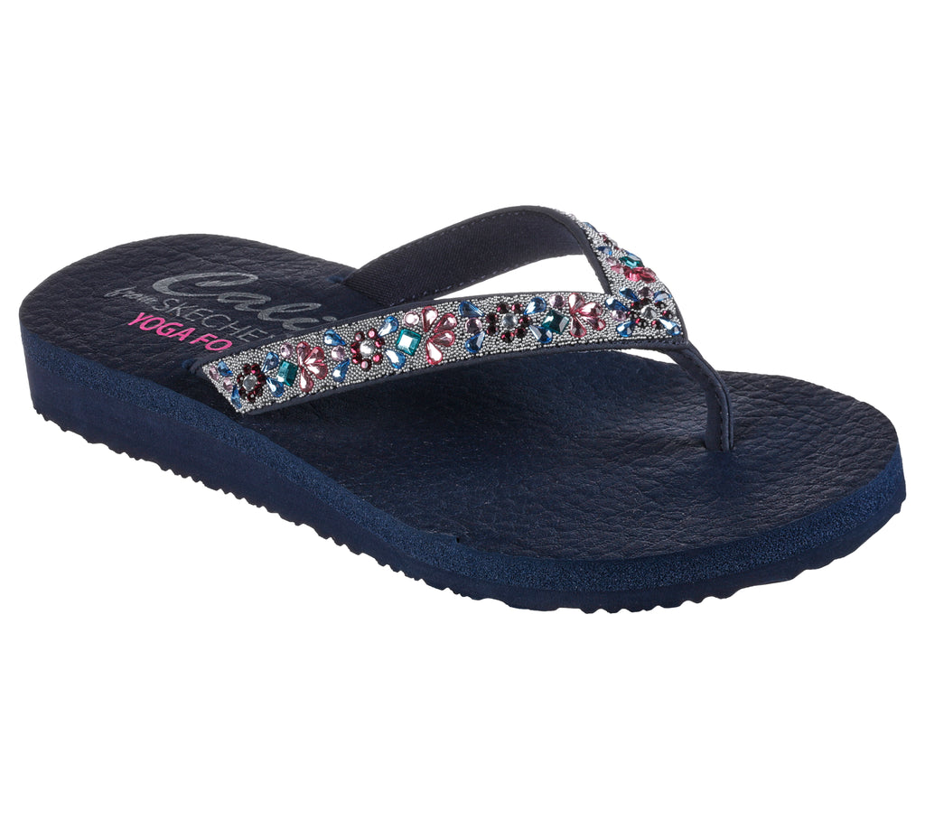 Skechers Meditation- Garden Bliss 119283/NVY Navy Womens Summer Flip Flop Sandals