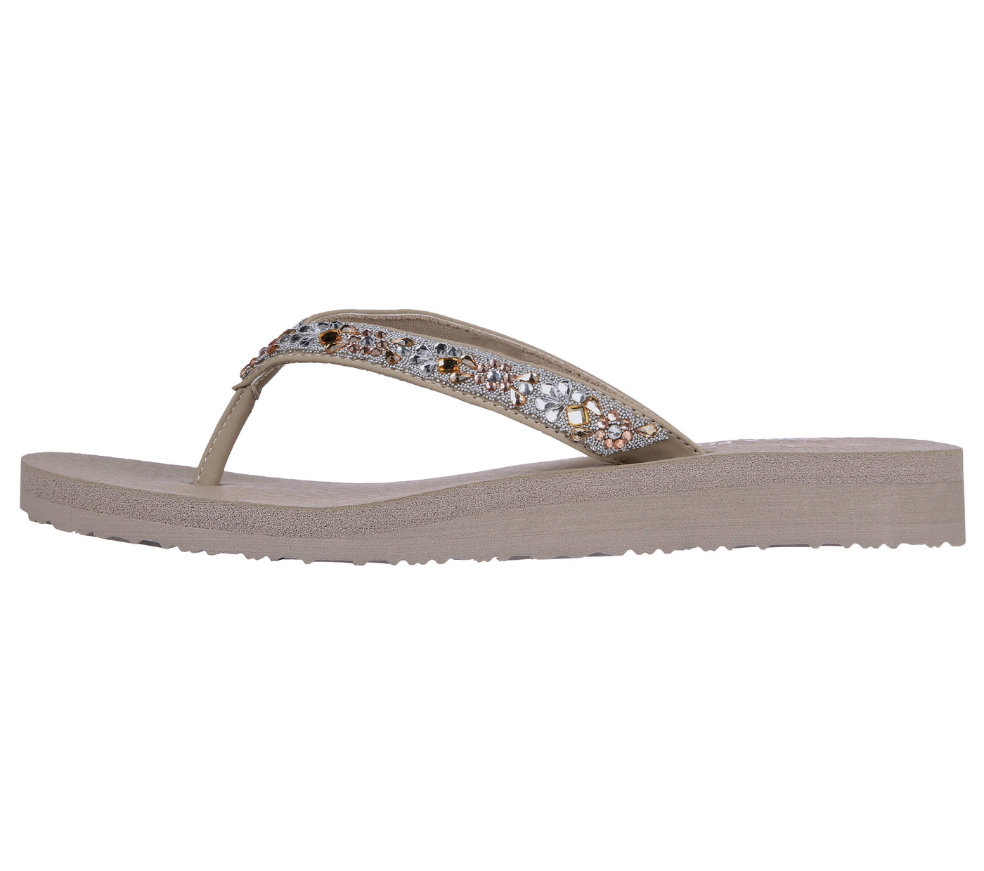 Skechers Meditation Garden Bliss 119283 TPE Taupe Womens Summer Flip Flop Sandals