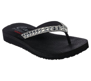 Skechers Meditation 119649/BKSL Black Silver Womens Summer Flip Flop Sandals