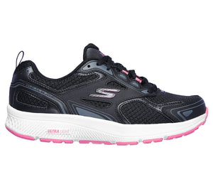 Skechers 128075/BKPK Black Womens Casual Comfort Lace Up Trainers