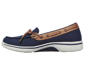 Skechers 136600/NVY Navy Women's Arch Fit Casual Canvas Casual Comfort Boat Shoes