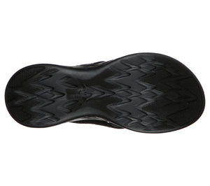 Skechers 140037/BBK Black Womens Toe Post Casual Comfy Beach Sandals Flip Flops
