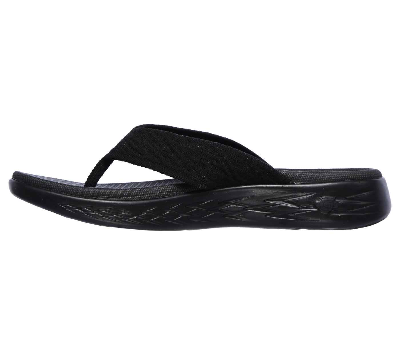 Skechers 140037 BBK Black Womens Toe Post Casual Comfy Beach Sandals Flip Flops