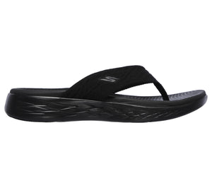 Skechers 140037/BBK Black Womens Toe Post Casual Comfy Beach Sandals Flip Flops