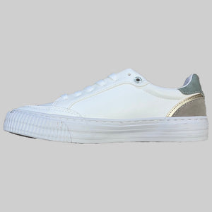 Mustang 1420-301-11 White/Mint Womens Casual Comfort Slip On Pumps Trainers