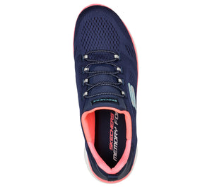 Skechers 149523/NVNP Navy Summits-Perfect Views Womens Casual Comfort Elasticated Laced Trainers