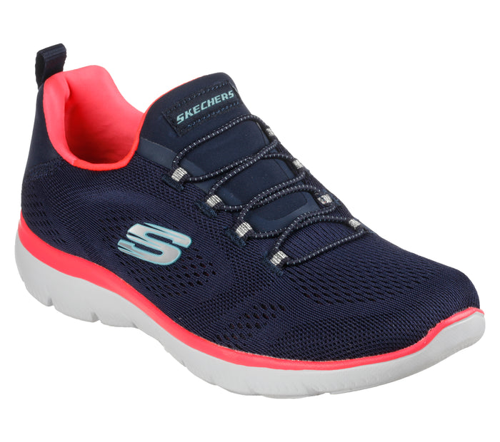 Skechers 149523/NVNP Navy Summits-Perfect Views Womens Casual Comfort Elasticated Laced Trainers