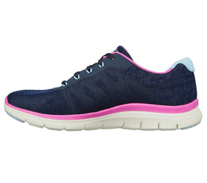 Skechers 149570/NVPR Navy Women's Sporty Knit Mesh Upper Trainers
