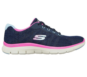 Skechers 149570/NVPR Navy Women's Sporty Knit Mesh Upper Trainers