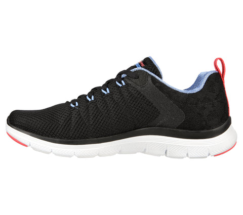 Skechers 149580/BKMT Black Women's Sporty Knit Mesh Upper Trainers